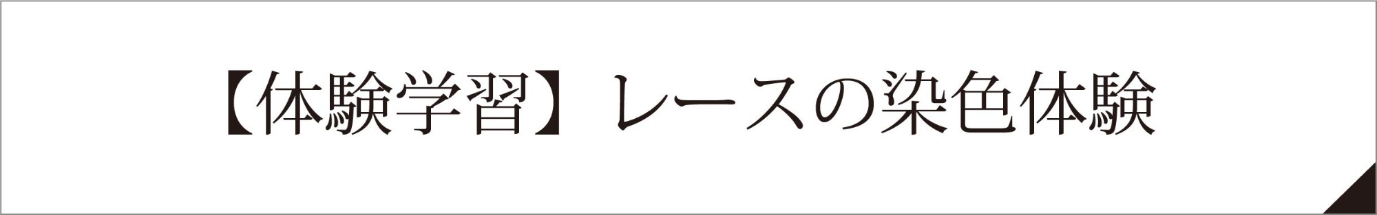 【体験学習】レースの染色体験